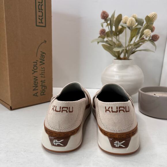 New Kuru ROAM Atla Canvas Slip On Sneaker Sand Women 9.5 NWD Plantar Fasciitis - Picture 4 of 11
